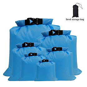 6 CÁI Túi chống thấm nước ngoài trời bằng chất liệu vải polyester 190T phủ PU-Màu Xanh lam nhạt