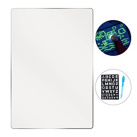 Fluorescent Drawing Board Tablet Light Drawing Pad Writing Board Glow in Dark with Fluorescent Pen Alphabet