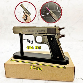 Mua Hột quẹt bật lửa khè hình súng M9 kim loại có giá đỡ size 17cm - xài gas