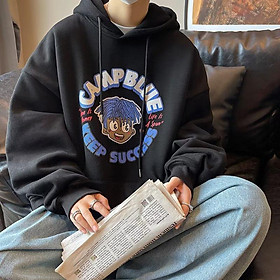 Áo Hoodie Cổ Tròn Tay Dài Dáng Rộng In Họa Tiết Hoạt Hình Phong Cách Hip hop