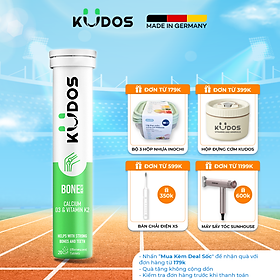 Viên sủi KUDOS BONE bổ sung Calci, vitamin K2, D3 hỗ trợ xương, răng chắc khỏe (20 viên/tuýp)