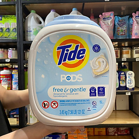 Viên Giặt Xả Quần Áo Tide Pods Free & Gentle 152 Viên 3,45kg Hàng Nhập Mỹ