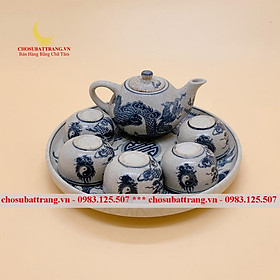 Mua Bộ ấm chén trà men rạn trơn long phượng 5