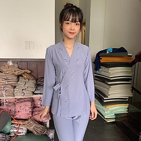 Đồ đi chùa_ đồ lam phật tử nhật thun cột dây