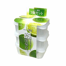 Set 3 hộp nhựa chữ nhật 190ml an toàn - nội địa nhật bản