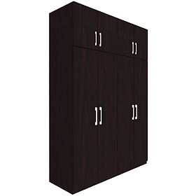 Tủ quần áo gỗ MDF Tundo 4 cánh 3 ngăn đứng màu nâu đậm 180 x 55 x 260cm