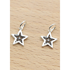 Combo 4 cái charm bạc hình sao 5 cánh treo - Ngọc Quý Gemstones