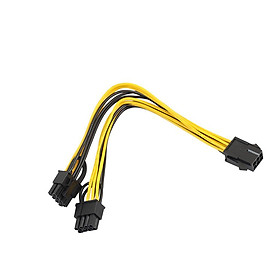 6 Pin to Dual 8(6+2) Pin Video Card Y Splitter Adapter Power Cable 20cm