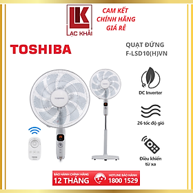 Mua Quạt đứng Toshiba F-LSD10(H)VN - Màu Xám - Điều khiển từ xa núm xoay vô cực - 9 cánh - DC inverter tiết kiệm điện 70% - 26 tốc độ gió - Màn hình LED hiển thị - Hàng chính hãng  bảo hành 12 tháng  chất lượng Nhật Bản