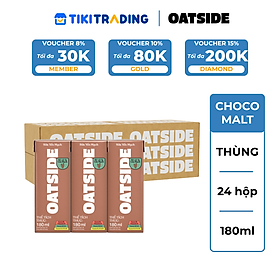Thùng 24 hộp Sữa yến mạch OATSIDE vị Sô-cô-la Lúa Mạch 180ML