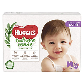 Tã Quần Siêu Cao Cấp Huggies Platinum Nature Made M58 (58 Miếng)
