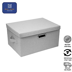 Hộp đựng đồ vải Oxford quai inox sáng bóng, khung cứng chắc chắn, bền đẹp, không xù không bai dão MA