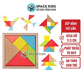 Đồ chơi gỗ cho bé Xếp hình trí uẩn 7 miếng cỡ 11.5cm, đồ chơi Montessori cho bé phát triển trí tuệ