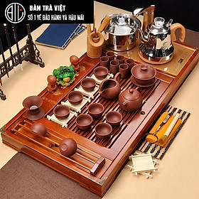 Mua Bàn trà điện thông minh giá rẻ có đủ khay bàn  bếp pha trà  ấm chén gốm màu đỏ gạch - Mã V2502 (Mới về)