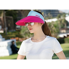 nón chống nắng chống uv rộng vành thời trang, mũ rộng vành nửa đầu nữ