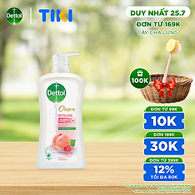 SỮA TẮM DETTOL ONZEN DƯỠNG DA ĐÀO & PHÚC BỒN TỬ 950G/CHAI