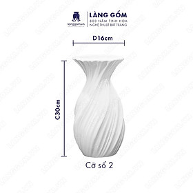 Mua Bình hoa  lọ hoa Gốm sứ Bát Tràng cao cấp Men trắng tỏi vặn dùng làm quà tặng  trang trí - Làng Gốm Bát Tràng