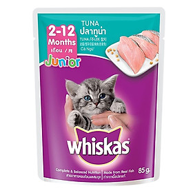 Combo 12 Gói Thức Ăn Cho Mèo Con Whiskas Vị Cá Ngừ Dạng Túi 85g