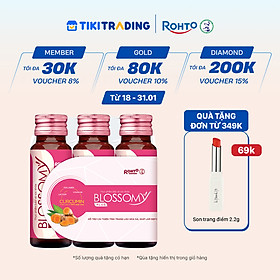 Nước uống collagen giúp sáng da, dạ dày khỏe Blossomy lốc 03 chai x 50ml