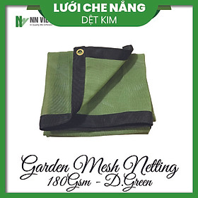 [2M x 3M] Lưới dệt kim màu xanh rêu dùng che nắng, chắn côn trùng, được may viền khuy chắc chắn