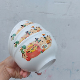 Bộ 20 chén sứ ăn cơm in hoa tiết xuân siêu yêu
