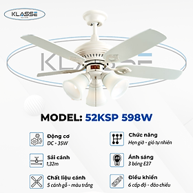 Mua Quạt trần chùm đèn Klasse 52KSP 598W Hàng chính hãng