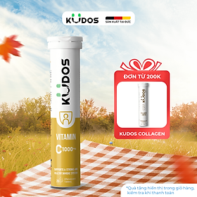 Thực phẩm bảo vệ sức khỏe KUDOS VITAMIN C 1000 MG hương chanh (20 viên/tuýp)