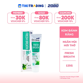 Kem đánh răng cao cấp Hàn Quốc Aekyung 2080 Dr.Clinic Fresh Breath (Chuyên gia nha khoa - Ngăn ngừa hơi thở có mùi) 125g