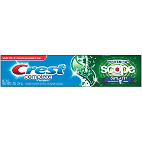 Kem đánh răng Crest Complete Whitening + Scope 206g
