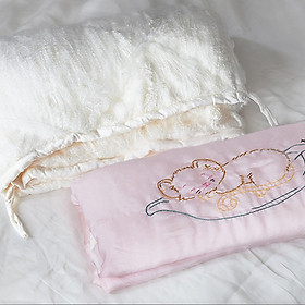 Chăn mền em bé Mèo hồng lụa tơ tằm 100%