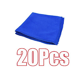 20Pcs 12X12”Blue Car Cleaning Towel Microfiber Wash Towel Highly Absorbent