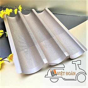 Mua Khay Bánh MÌ mì Pháp Baguette màu VÀNG CAO CẤP. Khuôn Bánh mì 3 sóng Thép Carbon CHỐNG DÍNH  ĐỒNG SIÊU ĐẸP
