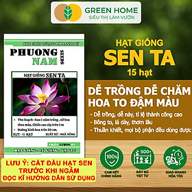 Mua Hạt Giống Hoa Sen Ta GreenHome  Gói 20 Gram  Dễ Trồng  Nảy Mầm Tốt  Bông To  Lá Dày H10