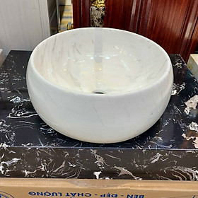 Mua CHẬU LAVABO ĐẶT BÀN HÌNH TRÒN VÂN KHÓI CAO CẤP2