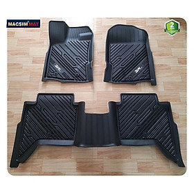 Thảm lót sàn xe ô tô Ford Ranger/ Ford Raptor Nhãn hiệu Macsim 3W chất liệu nhựa TPE đúc khuôn cao cấp - màu đen