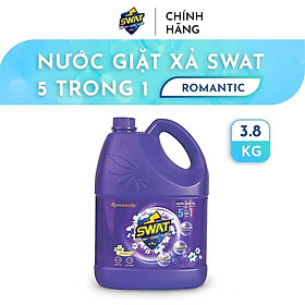 Nước Giặt Xả 5 in 1 SWAT Hương Romantic Siêu Thơm Can 3.8kg