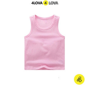 Áo ba lỗ bé trai bé gái chất cotton trơn 4LOVA basic hàng chính hãng từ 8-40kg