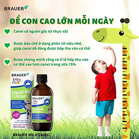 Calcium (canxi) hữu cơ, vitamin D3 cho trẻ sơ sinh, trẻ nhỏ Brauer Úc hỗ trợ phát triển chiều cao, cơ bắp, ngủ ngon, tăng hệ miễn dịch-OZ Slim Store