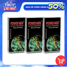 Bao cao su Powermen Cá Ngựa Tăng khoái cảm Kéo dài thời gian Hộp 12 BCS