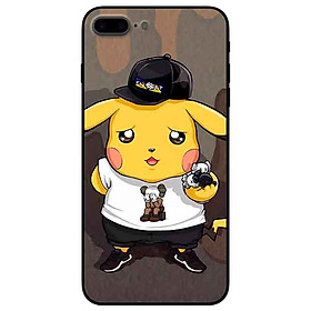 Ốp lưng in cho iphone 7 plus/ 8 plus mẫu pika nón đen