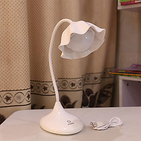 Lotus Shape Touch Three Dimming Lamp Eye Protection Desk Lights Night Light Children Reading Lamp