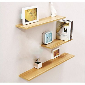 Mua set 3 thanh Kệ gỗ thông treo tường Giá gắn tường decor trang trí nhà cửa bền đẹp sâu 15 cm - 80x15 cm