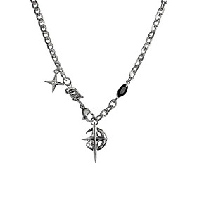 Pendant Necklace Punk Sweater Chain Necklace for Women and Men Festival Gift