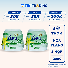Combo 2 hộp Sáp thơm khử mùi Ami - Hương thơm chiết xuất thiên nhiên, Tỏa hương suốt nhiều tuần (Nhiều lựa chọn mùi hương)
