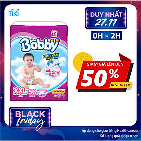 Tã Dán Bobby Siêu Mỏng Gói Cực Đại XXL56 (56 Miếng)