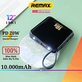 Mua Sạc dự phòng 10000mah chính hãng Remax RPP-285 sạc nhanh 20w và tích hợp dây sạc iP và Type C BH 1 Đổi 1 Trong 12 Tháng - Hàng Chính Hãng