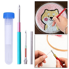 2-7pack Embroidery Punch Needle Pen Sewing Kit Knitting Tool 3Pcs Needle 1Pc