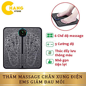 Thảm Massage Chân Xung Điện EMS Có Đèn Led Hiển Thị, 6 Chế Độ Mát Xa Bàn Chân, Giúp Lưu Thông Khí Huyết, Giảm Đau Mỏi