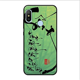 Ốp lưng điện thoại Xiaomi Mi A2 Lite viền silicon dẻo TPU  hình Thư Pháp - Hàng chính hãng