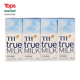 Lốc 4 Hộp Sữa TH True Milk Có Đường 180ML